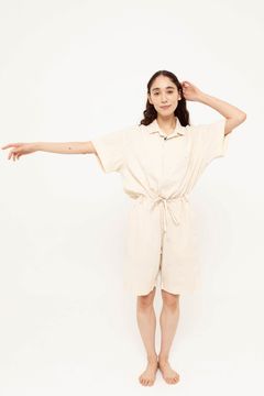 【26SS】"joint(short)"pajama【オールインワン】(washed cotton hemp NATURAL)