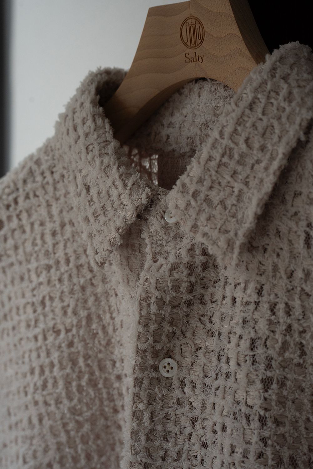 【ラスト1点】【26SS】Feather Lace Shirt/フェザーレースシャツ(ECRU)