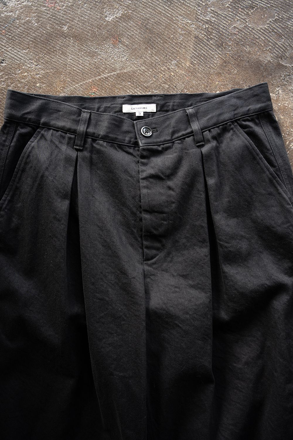 【26SS】2-Tack Cutoff Wide Denim Pants/2タックカットオフワイドデニムパンツ(BLACK)