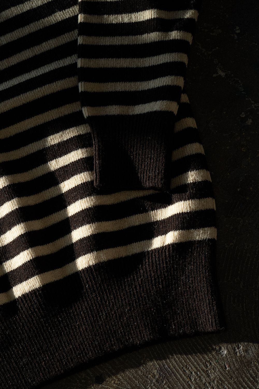 【ラスト1点】Hard twisted Shetlandwool GOB sweater(BROWN×WHITE)
