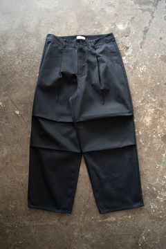 【25SS】ヘビーコットンツイルニータックパンツ(DARK NAVY)