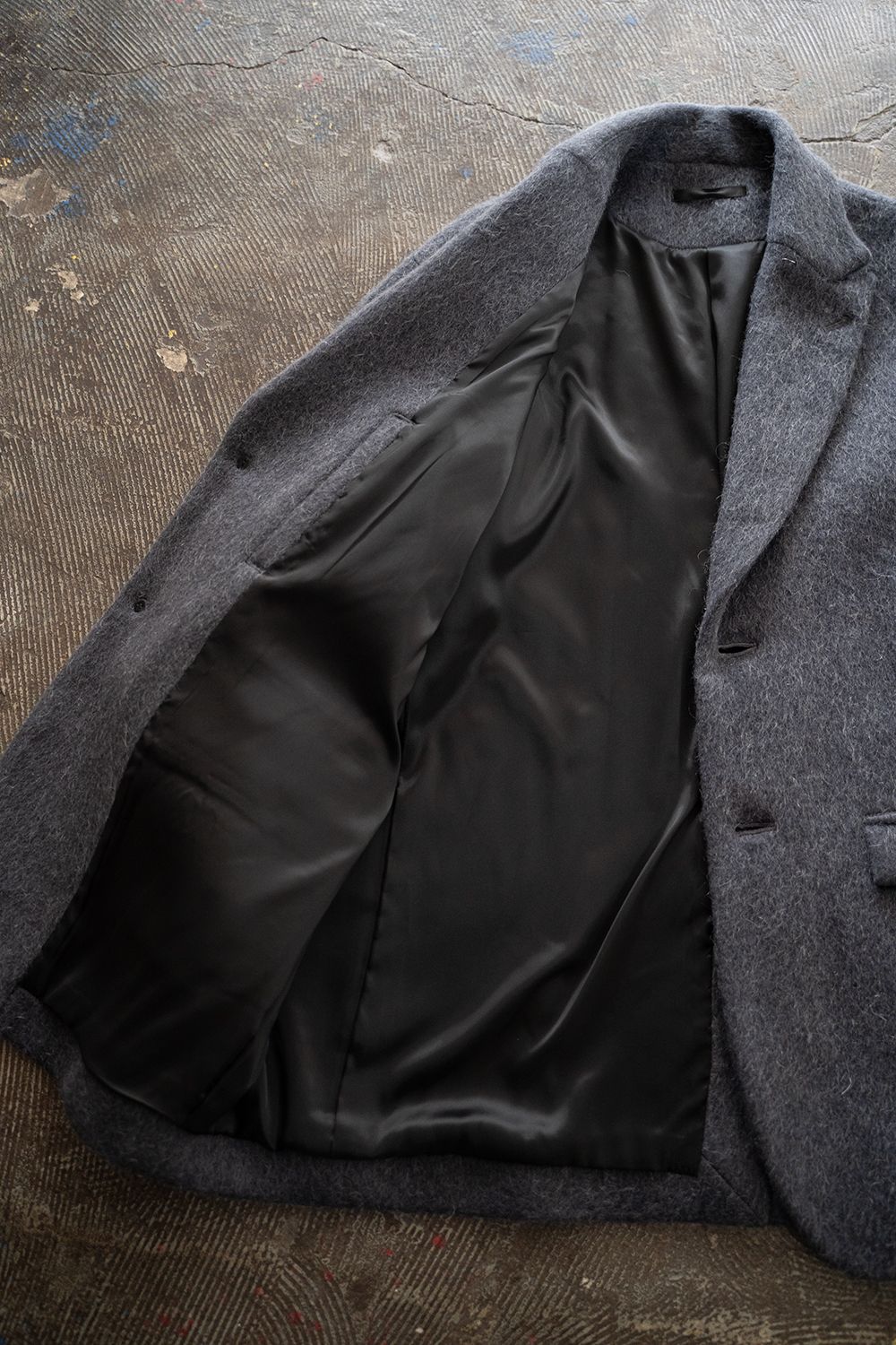 【25AW】Mohair Shaggy Long Jacket/モヘアシャギーロングジャケット(CHARCOAL)