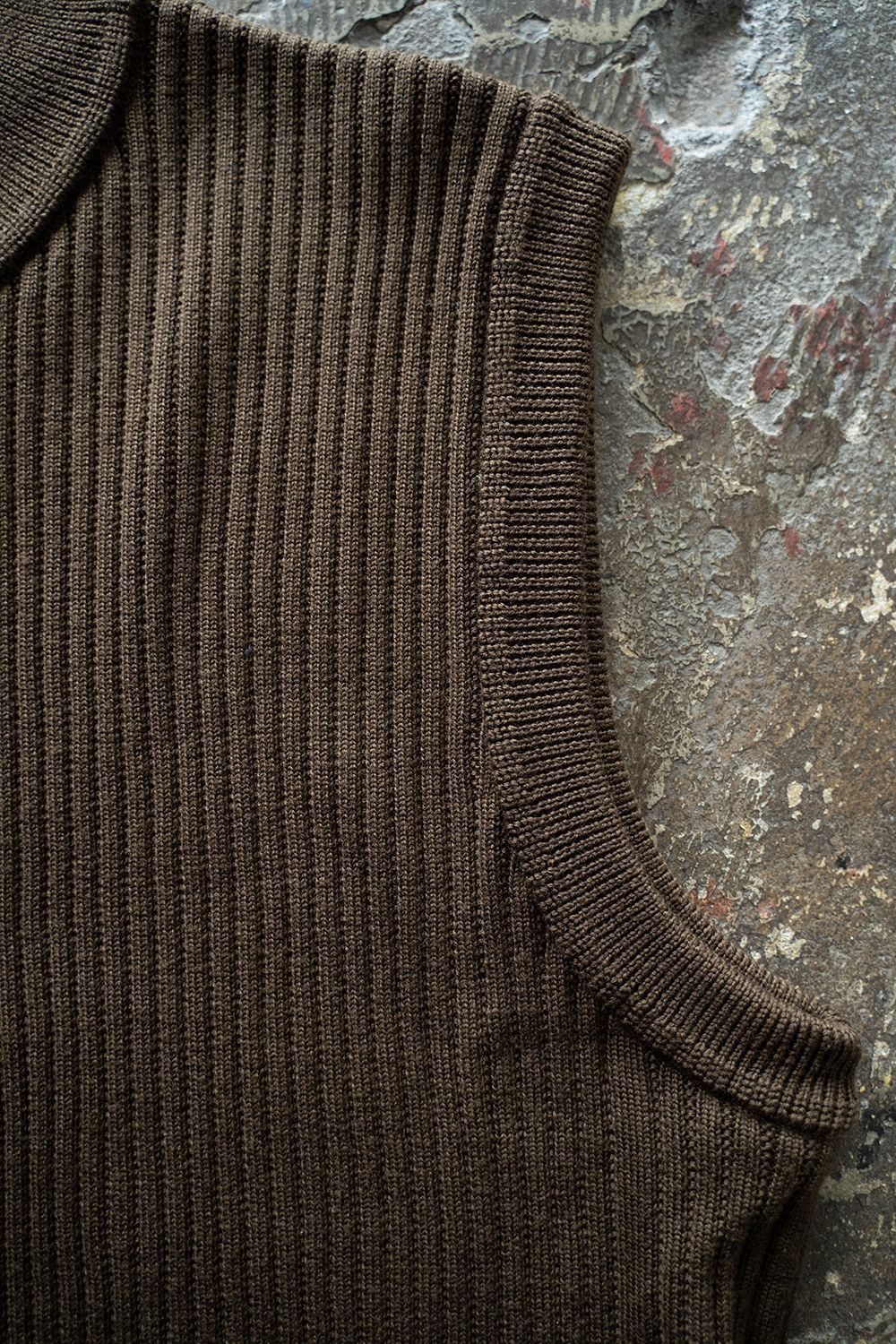 Mizore Drivers Knit Vest(BROWN)