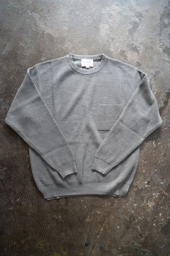【ラスト1点】コットン×ウール畔編みニット(GRAY)