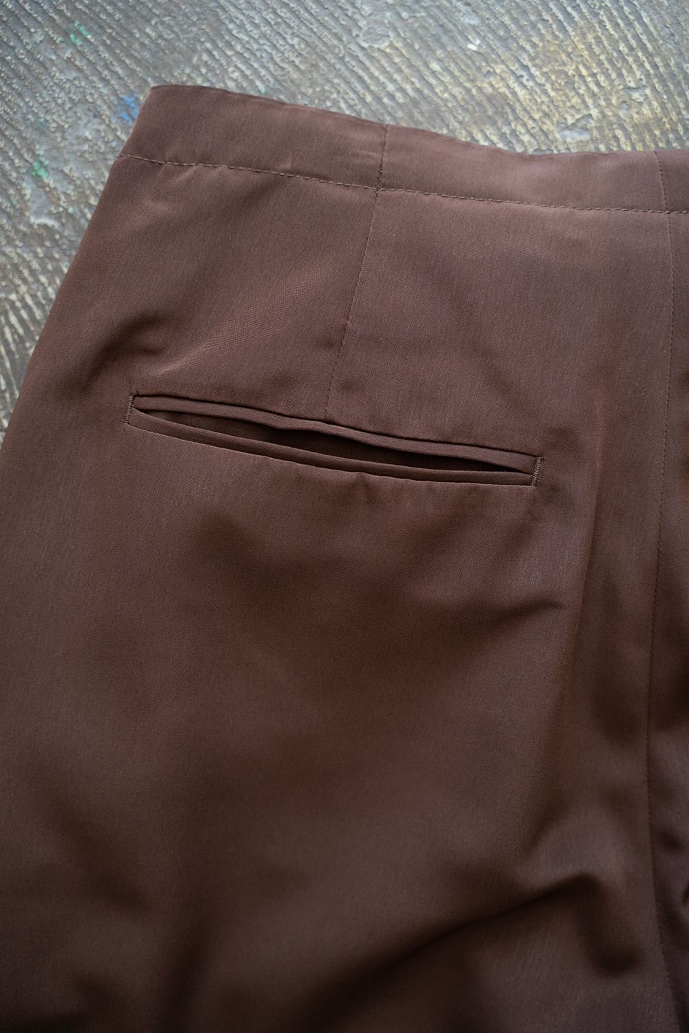 【ラスト1点】【25SS】Peached PE Gathered Pants/ピーチ加工ポリエステルギャザードパンツ(BROWN)