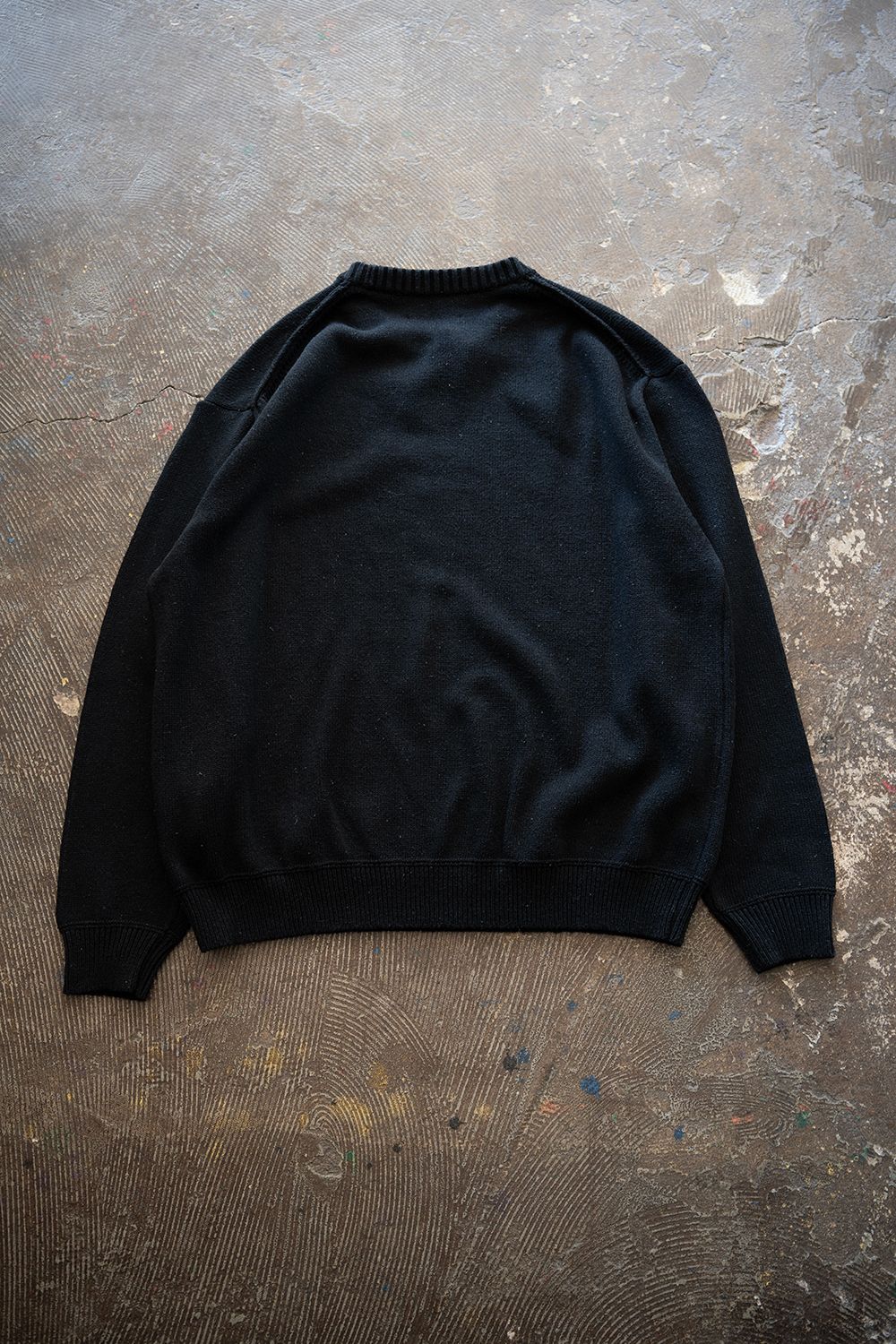 【ラスト1点】【25AW】シルク×コットンクルーネックニット(BLACK)