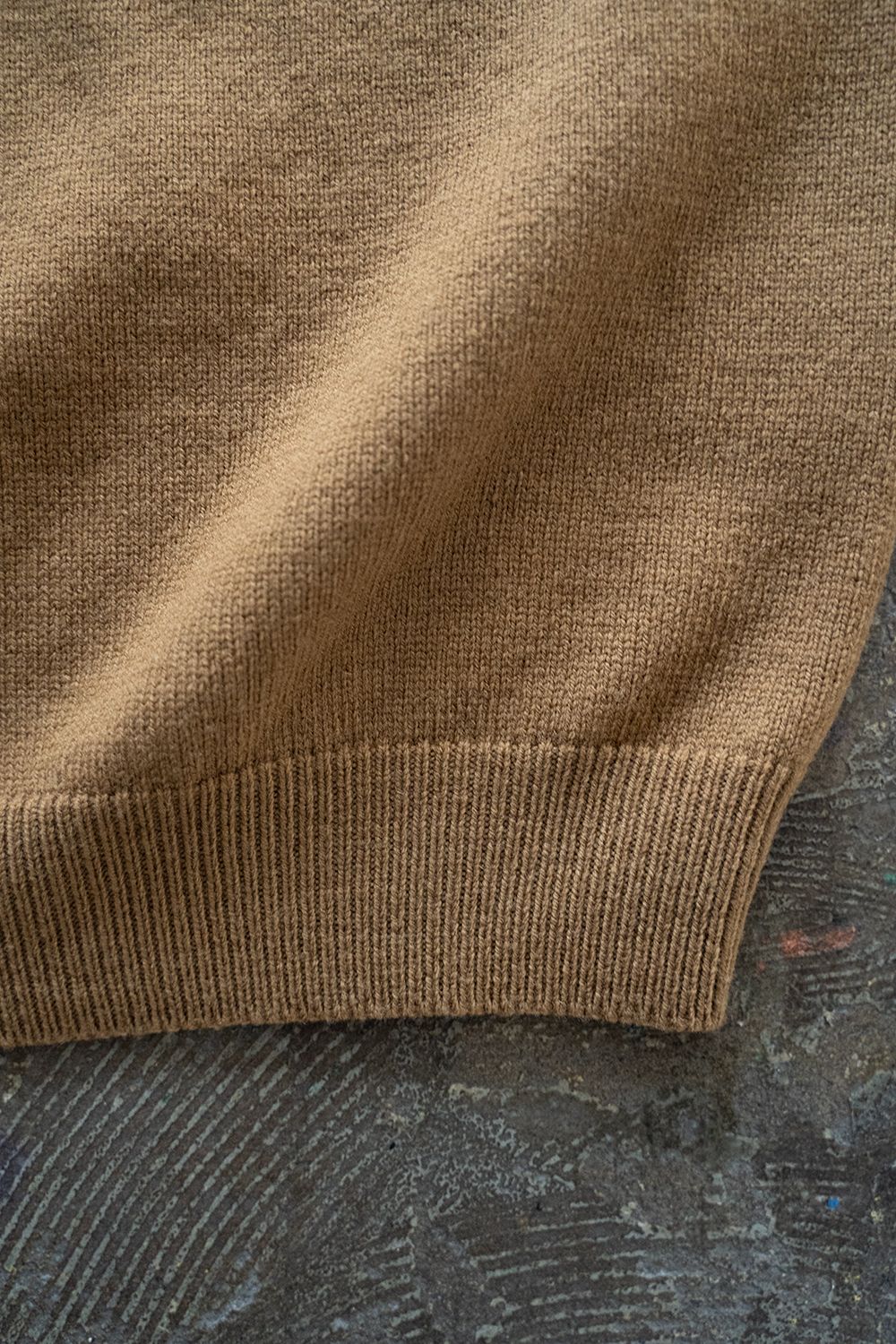 【ラスト1点】【23AW】7Gスキッパーポロニット(CAMEL)