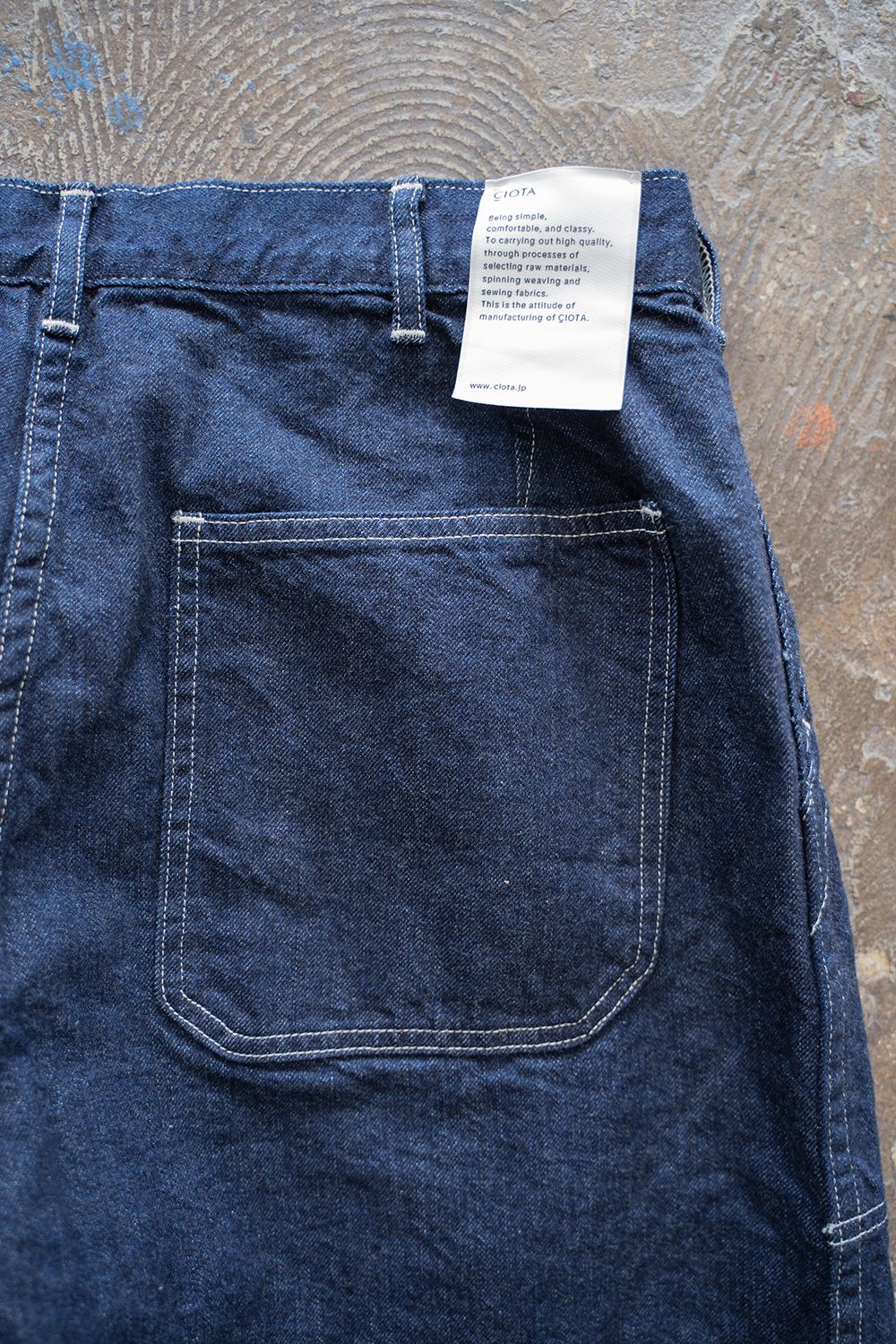 【ラスト1点】インディゴスビンコットン11.5ozデニムベイカーパンツ(NAVY ONE WASH)