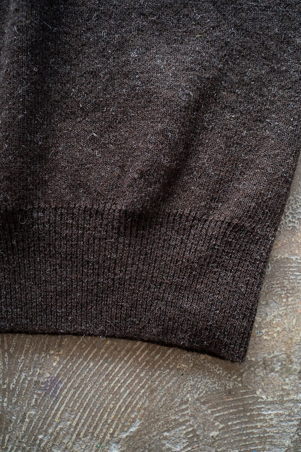 Hard twisted Shetlandwool GOB sweater(BROWN)