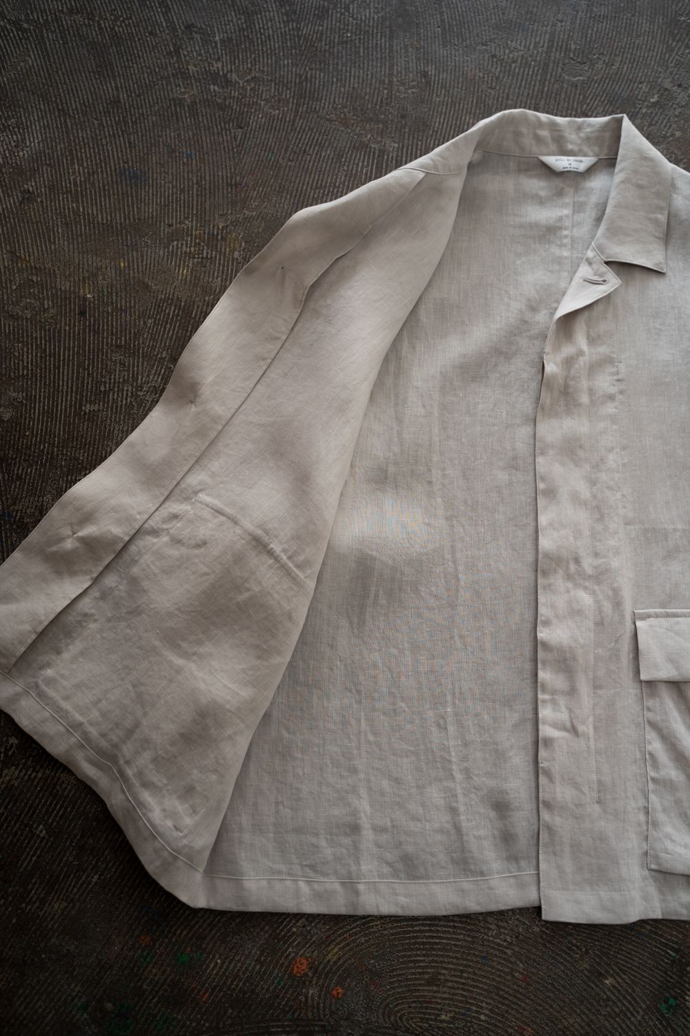 【26SS】リネンミニマルカバーオールジャケット(TAUPE)