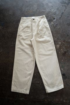 【22AW】コットンカルゼワイドパンツ(IVORY)