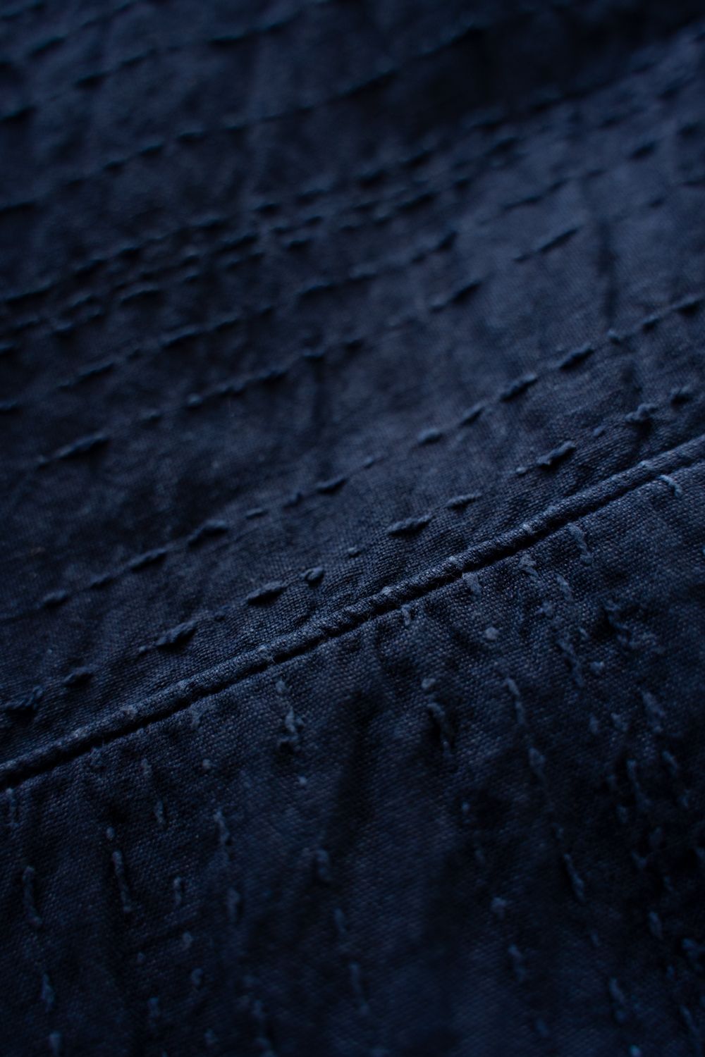 薄手刺し子織ジャケット(藍(濃))