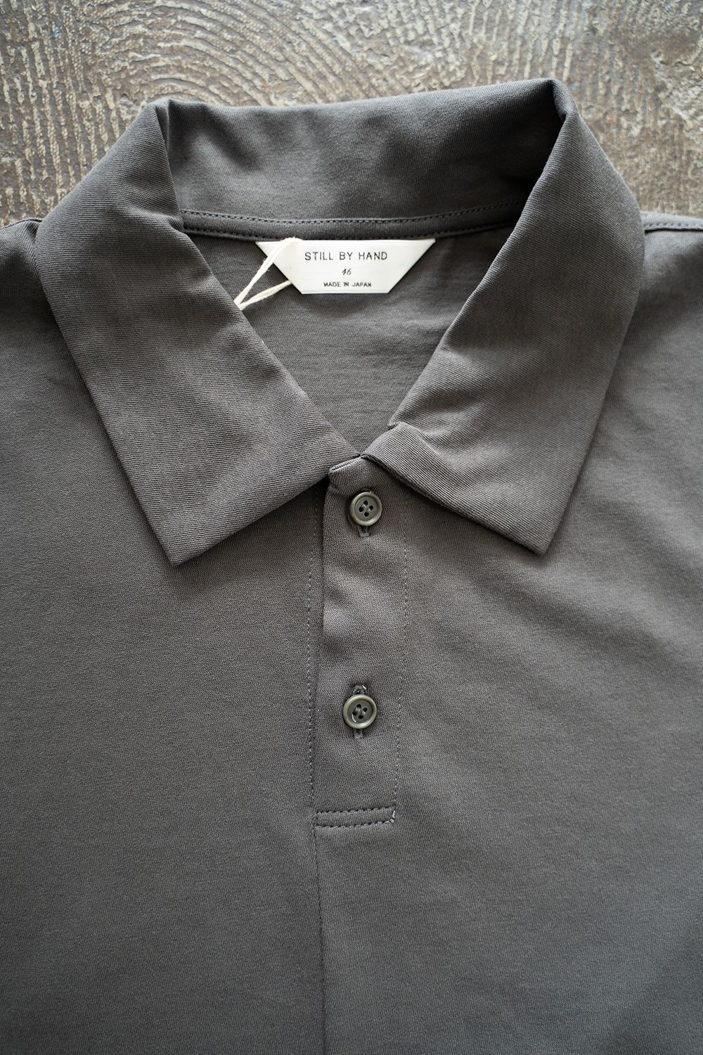 【ラスト1点】【23SS】強撚コットンカットソーポロ(CHARCOAL)