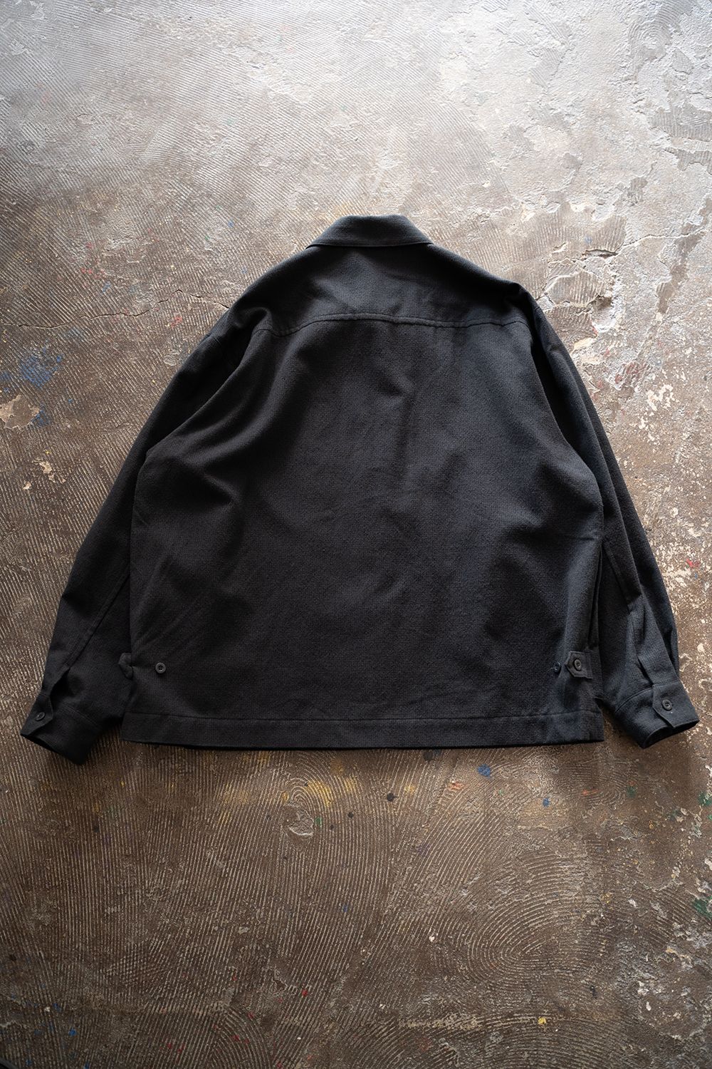 【ラスト1点】【24AW】ウール×コットンシャツブルゾン(BLACK NAVY)
