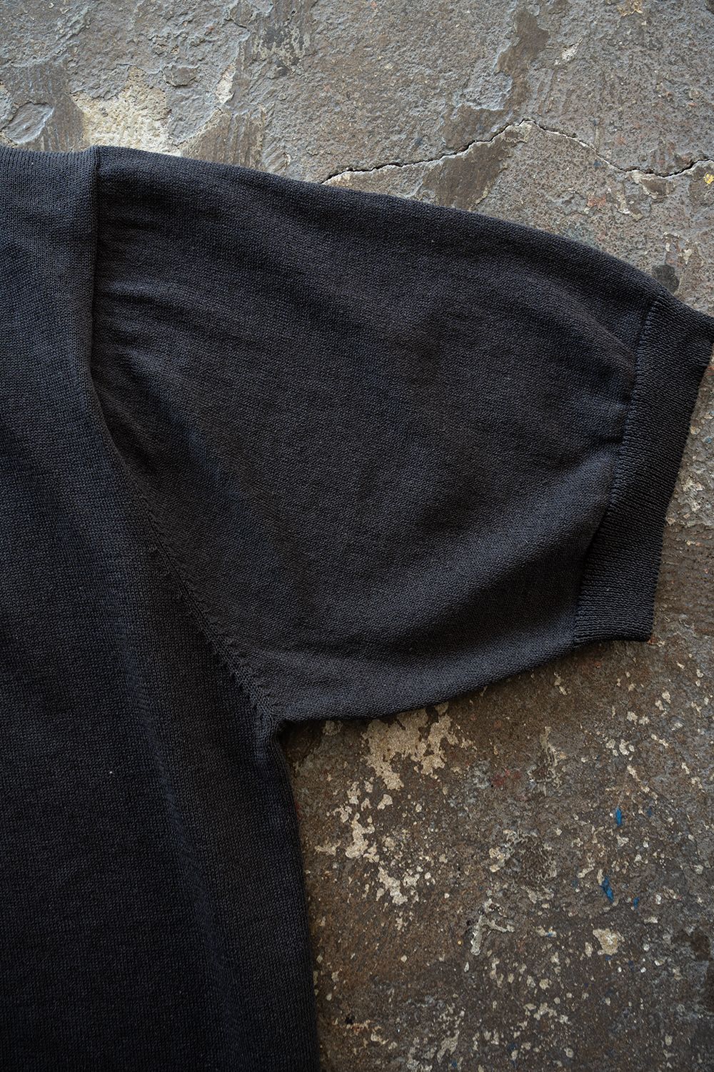 【26SS】綿×ポリエステル×リネン12GニットTee(INK BLACK)