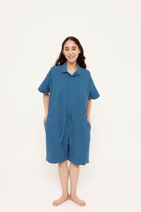 【26SS】"joint(short)"pajama【オールインワン】(washed light cotton BLUE)