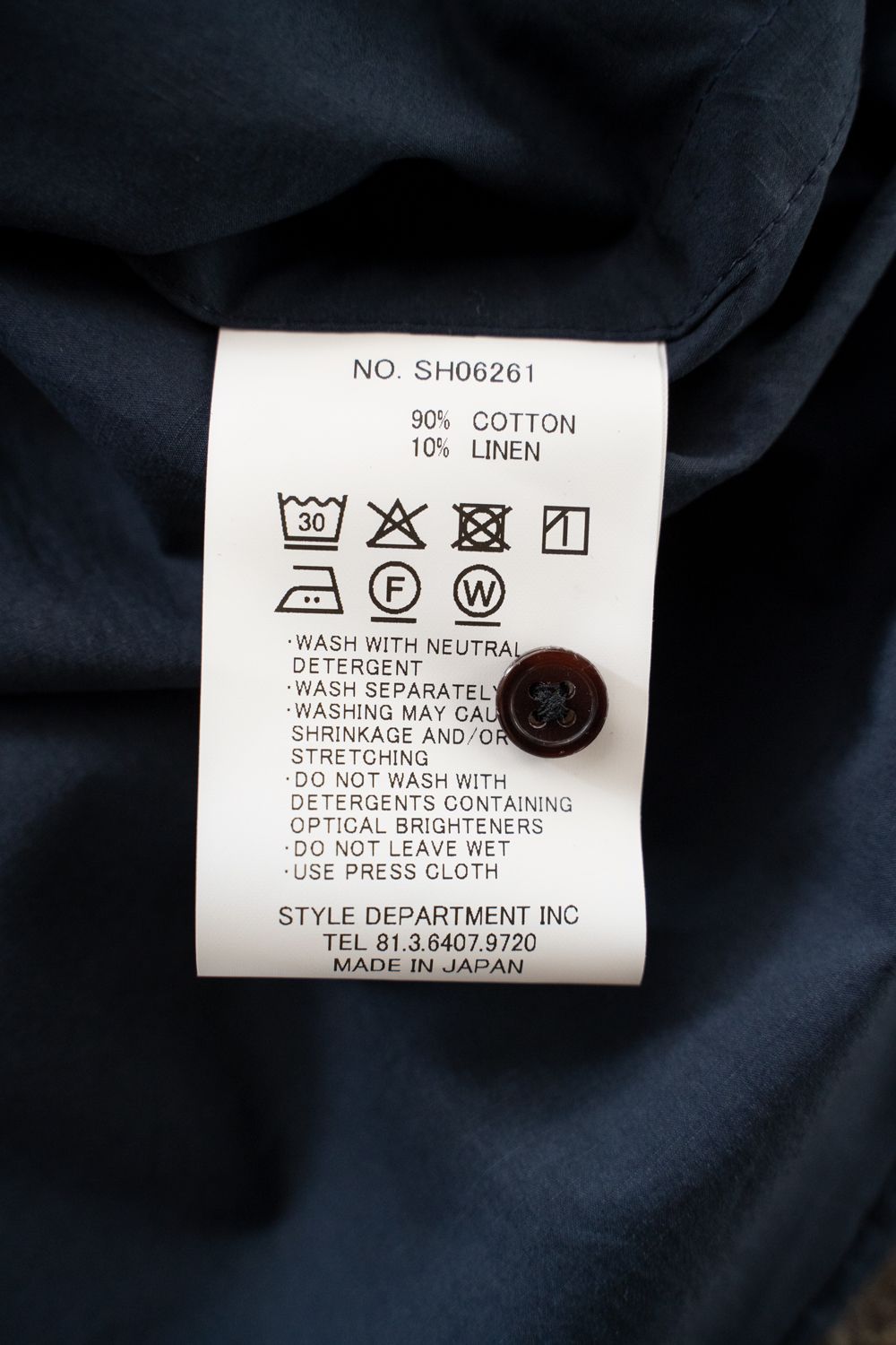 【26SS】極小襟コットン×リネンタイプライターシャツ(NAVY)