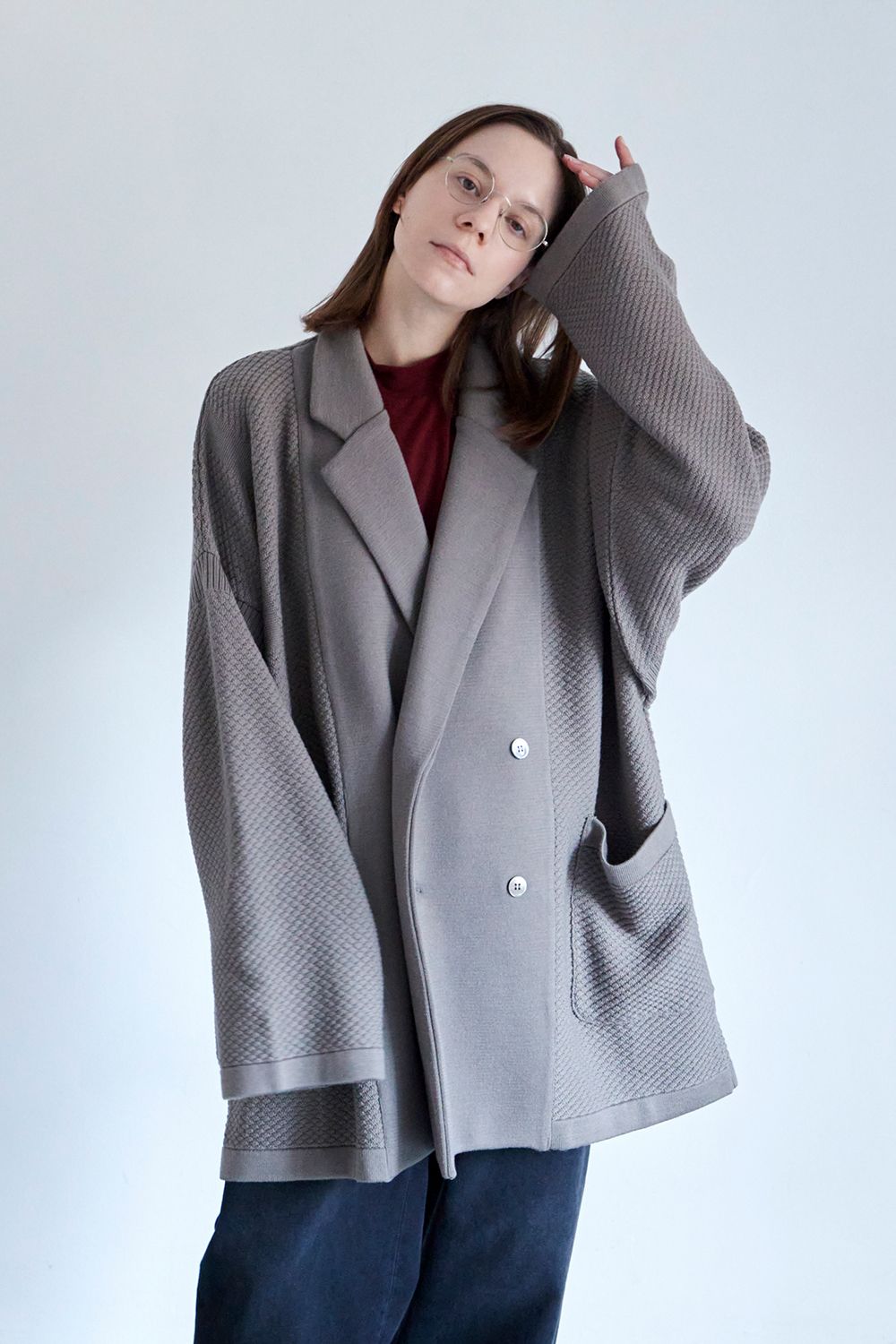 YASHIKI - 【24AW】Arare Double Knit Coat(BLACK) | Salty