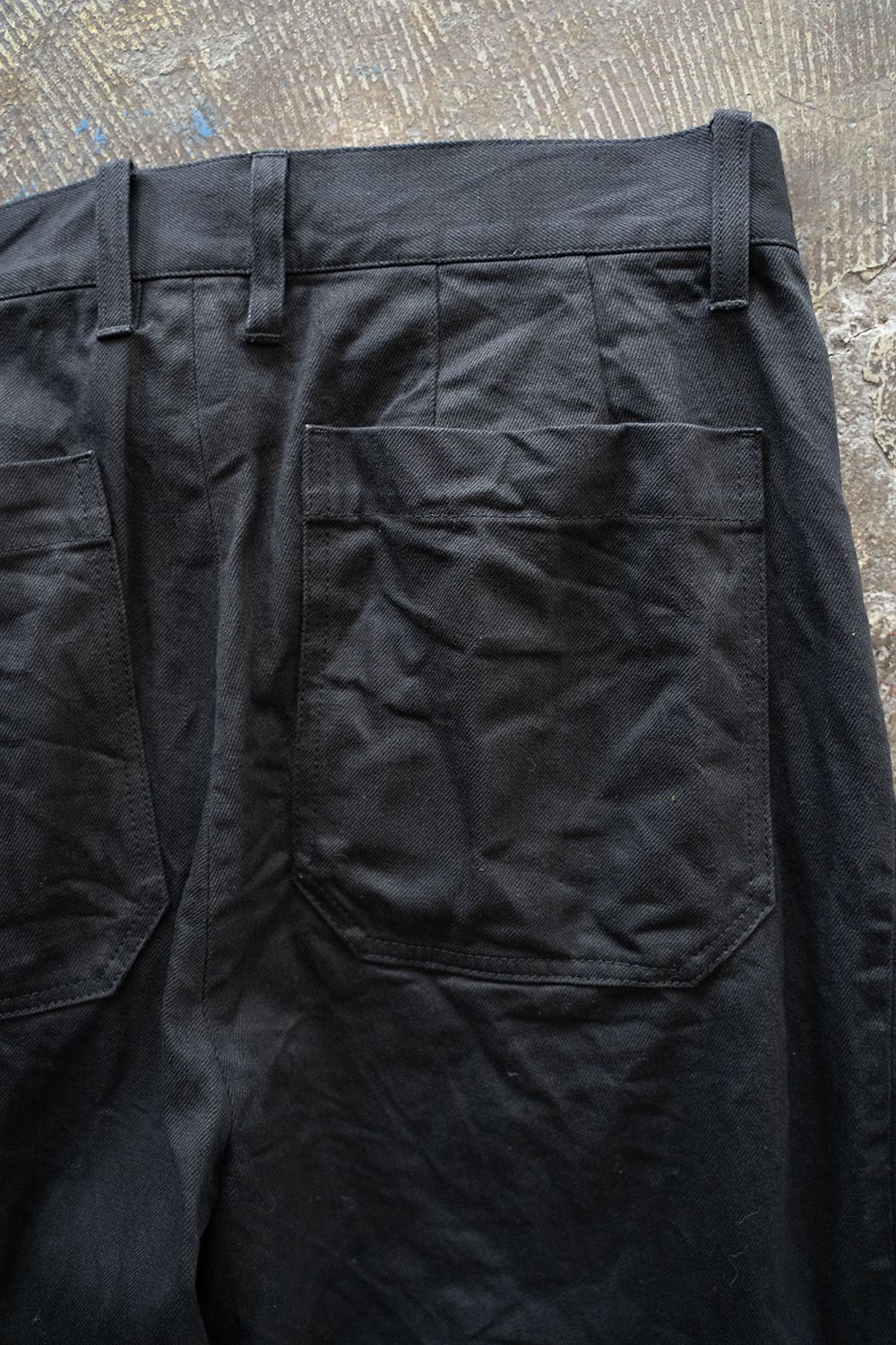 【ラスト1点】【25SS】1-Tack Bootcut Denim Pants/1タックブーツカットデニムパンツ(BLACK)