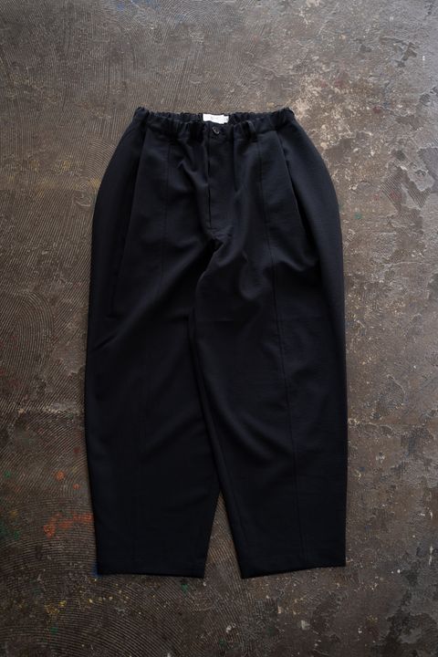 【26SS】ディープタックポリエステルワイドテーパードパンツ(DARK NAVY)