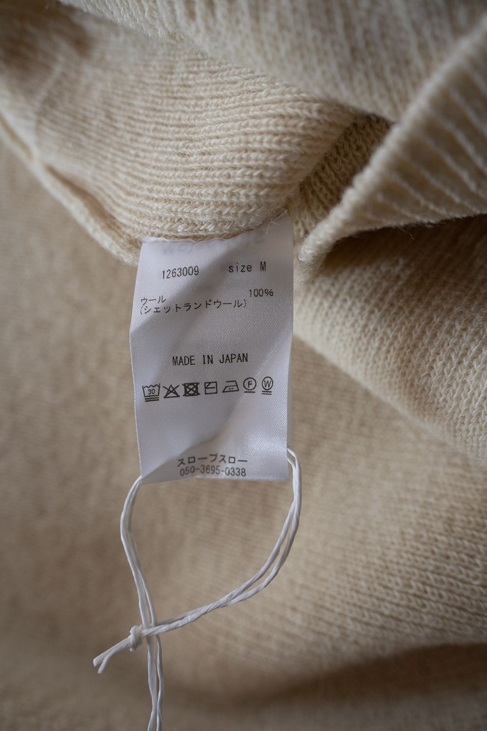 Hard twisted Shetlandwool GOB sweater(WHITE)