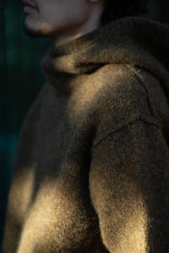 【ラスト1点】brushed yak/Shetland wool hoodie balaclava(MARRON)