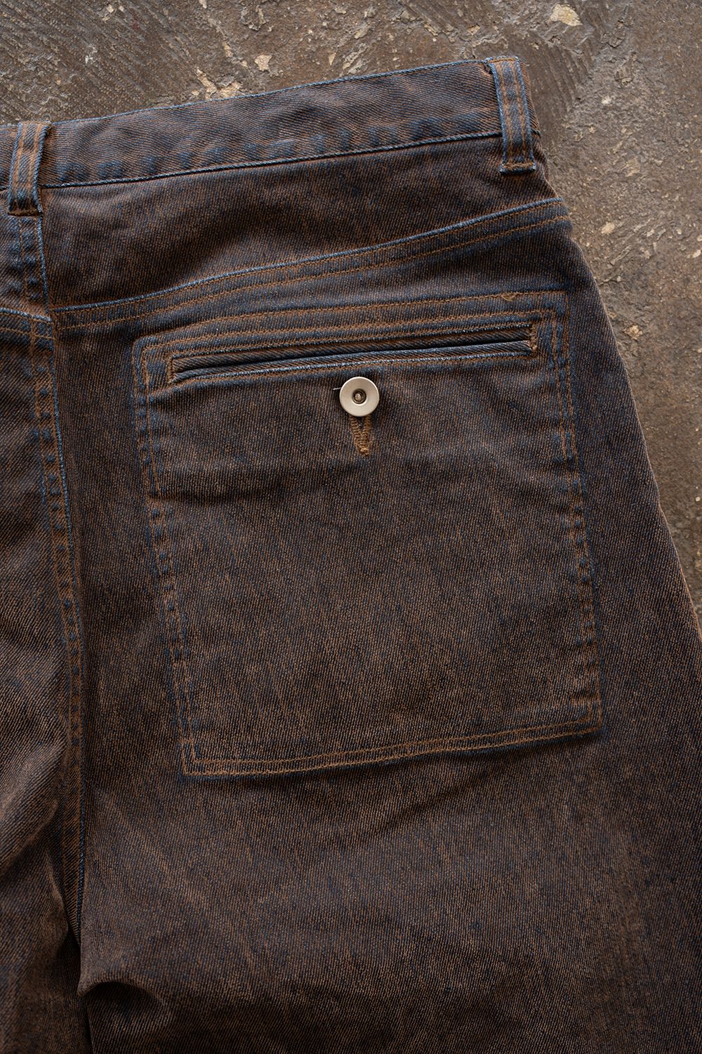 【26AW】Washed Flocked Denim Pants(FADED BROWN)