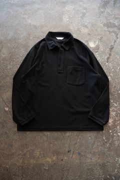 【26SS】コットン×ポリエステルスキッパーカットソー(BLACK)