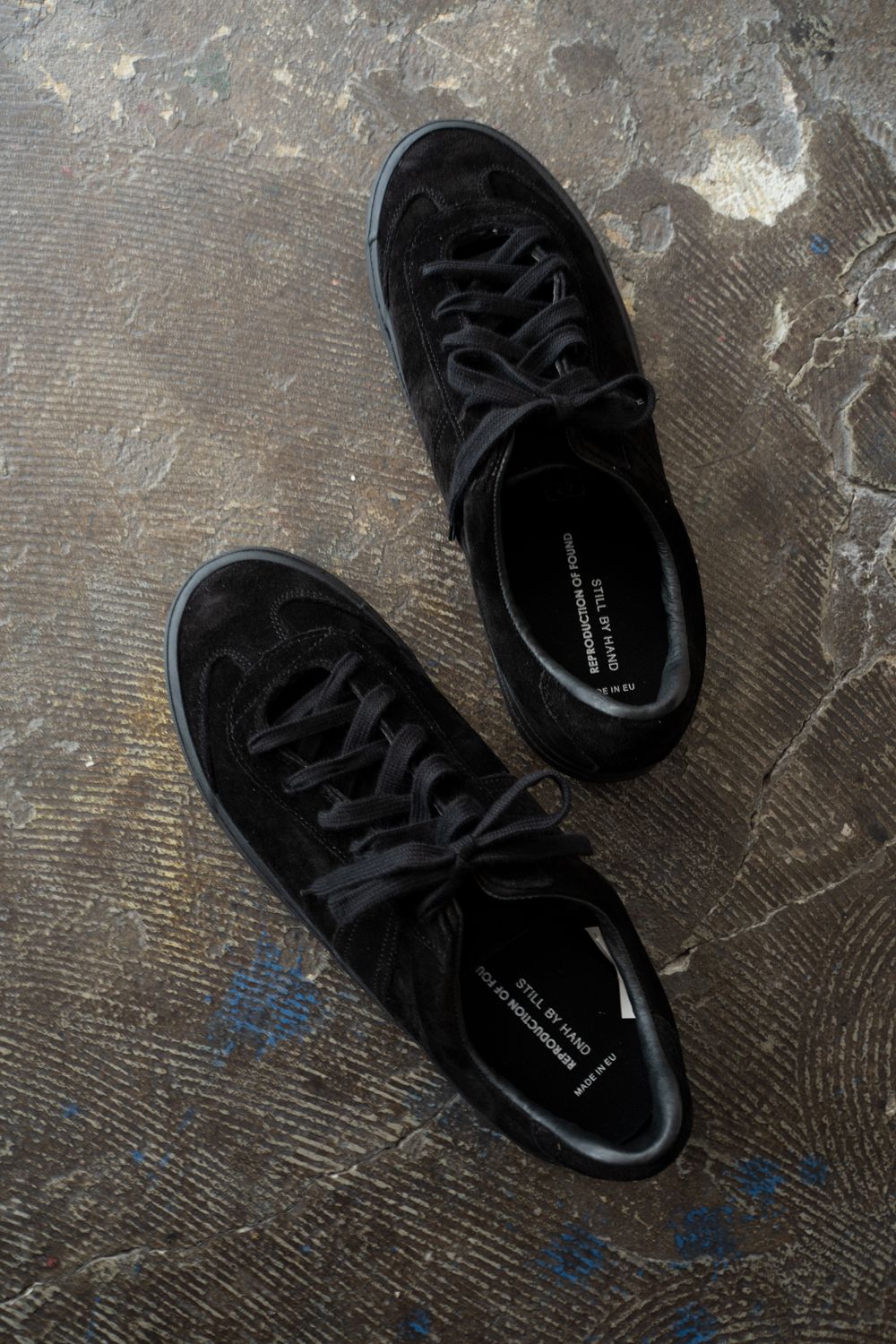 【25AW】REPRODUCTION OF FOUND×STILL BY HANDスウェードスニーカー(BLACK)