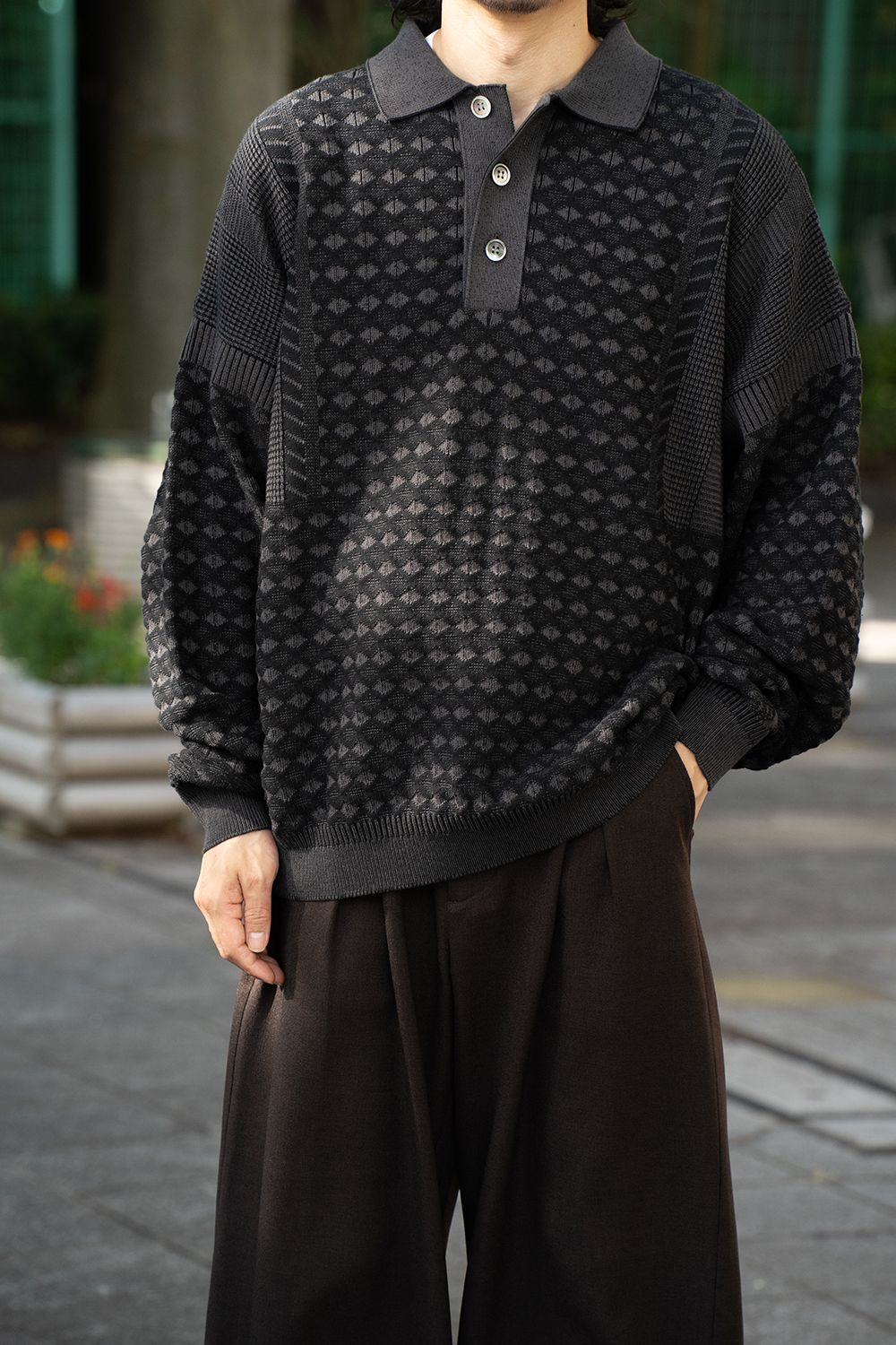 【25AW】Rikka Knit Polo(BLACK)