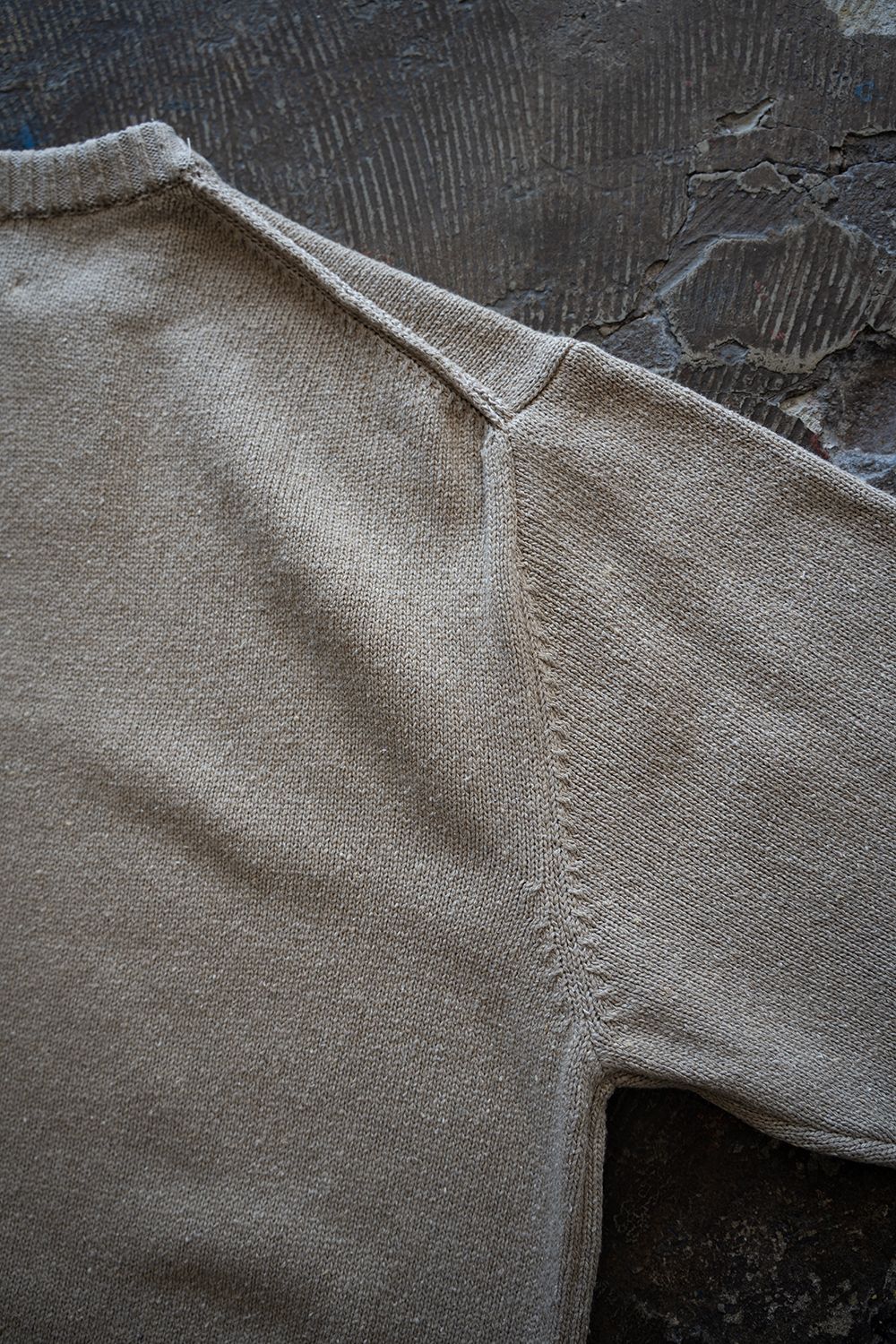 【ラスト1点】【25AW】シルク×コットンクルーネックニット(SAND BEIGE)