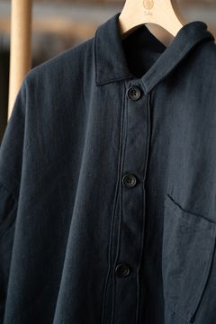 【ラスト1点】カディデニム平面ブルゾン(墨黒)