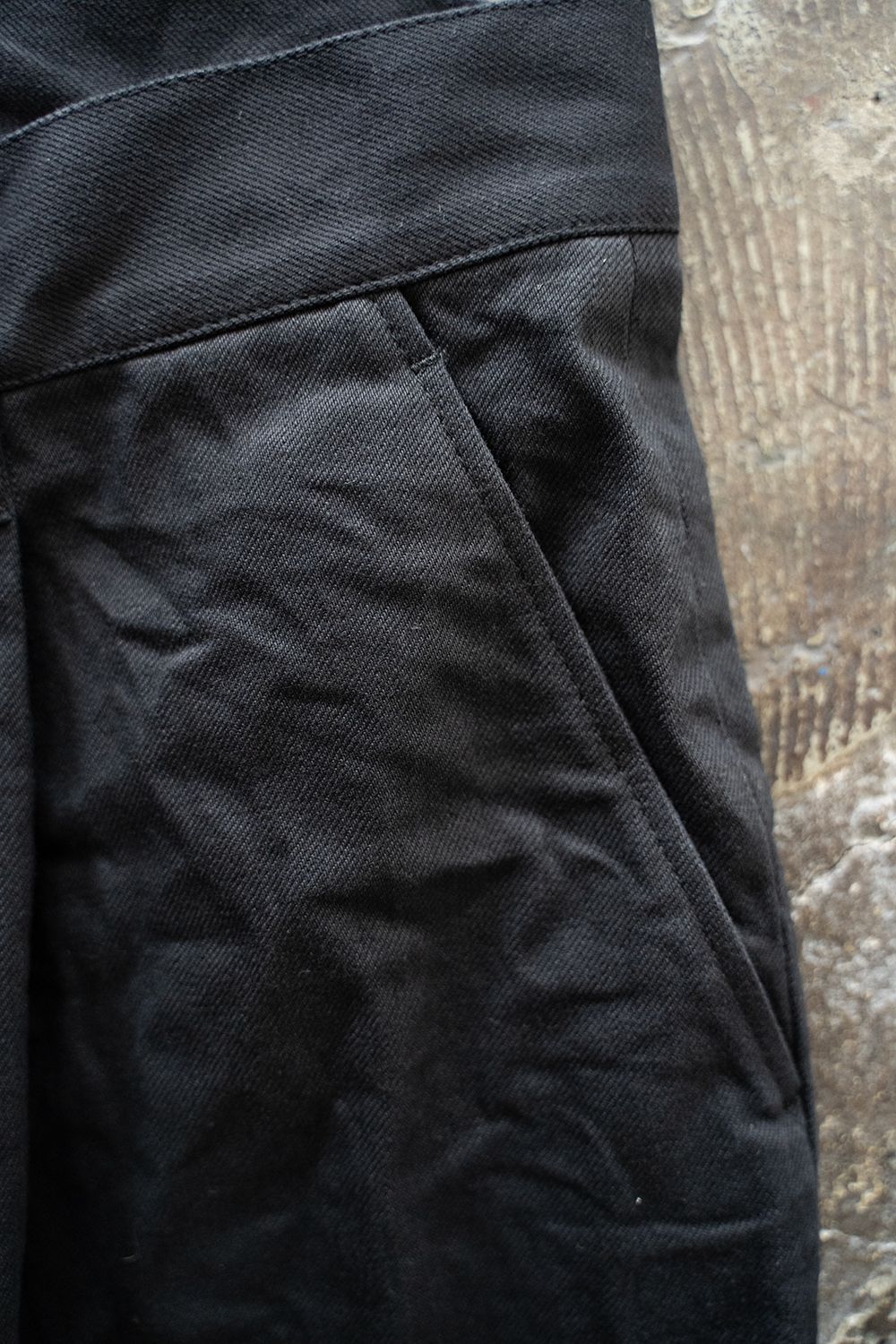 【ラスト1点】【25SS】1-Tack Bootcut Denim Pants/1タックブーツカットデニムパンツ(BLACK)
