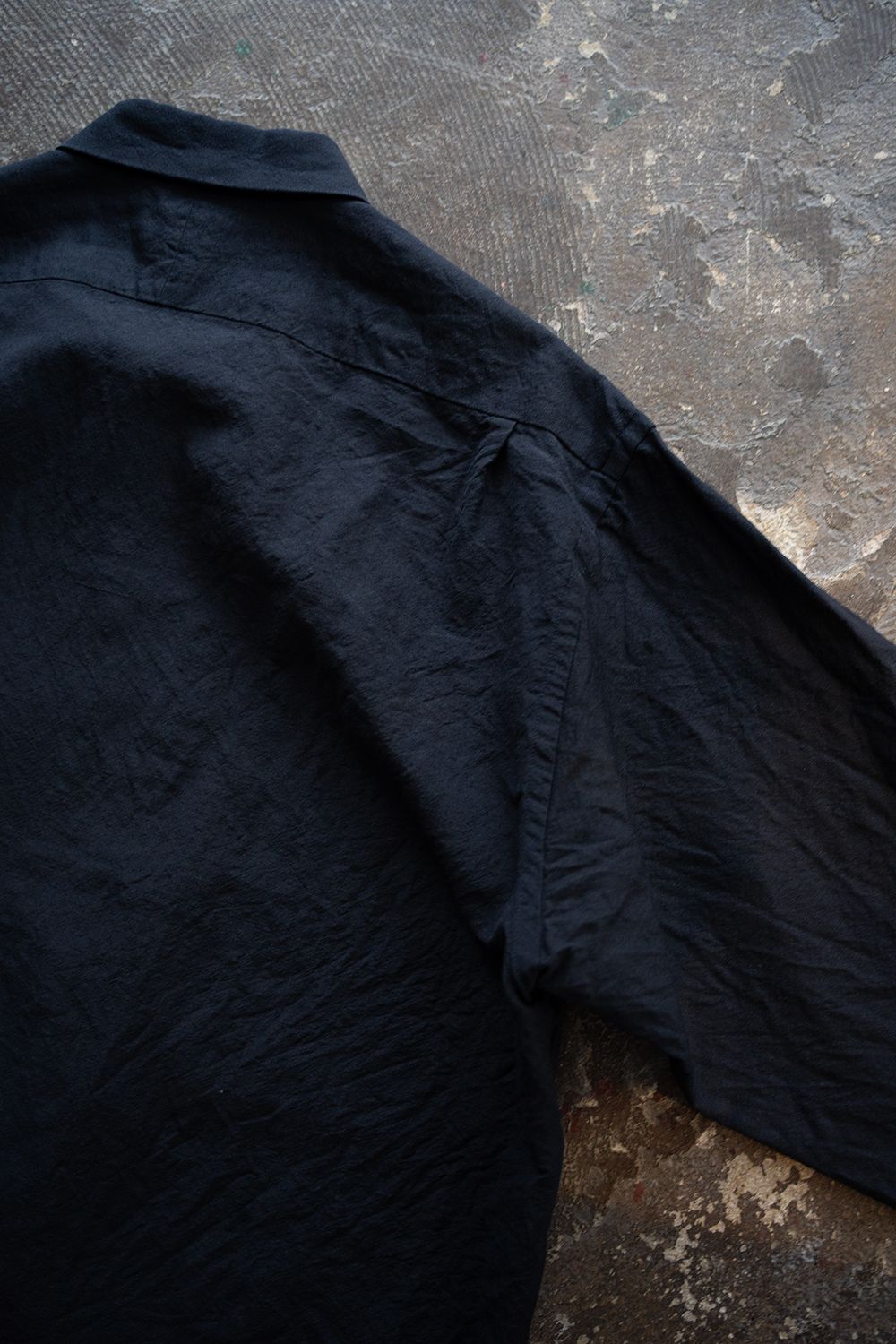 【25AW】ウール×リネンオーバーサイズシャツ(NAVY)