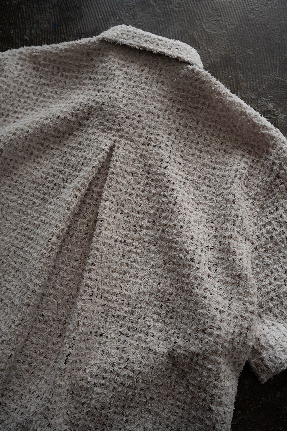 【ラスト1点】【26SS】Feather Lace S/S Shirt/フェザーレースショートスリーブシャツ(ECRU)