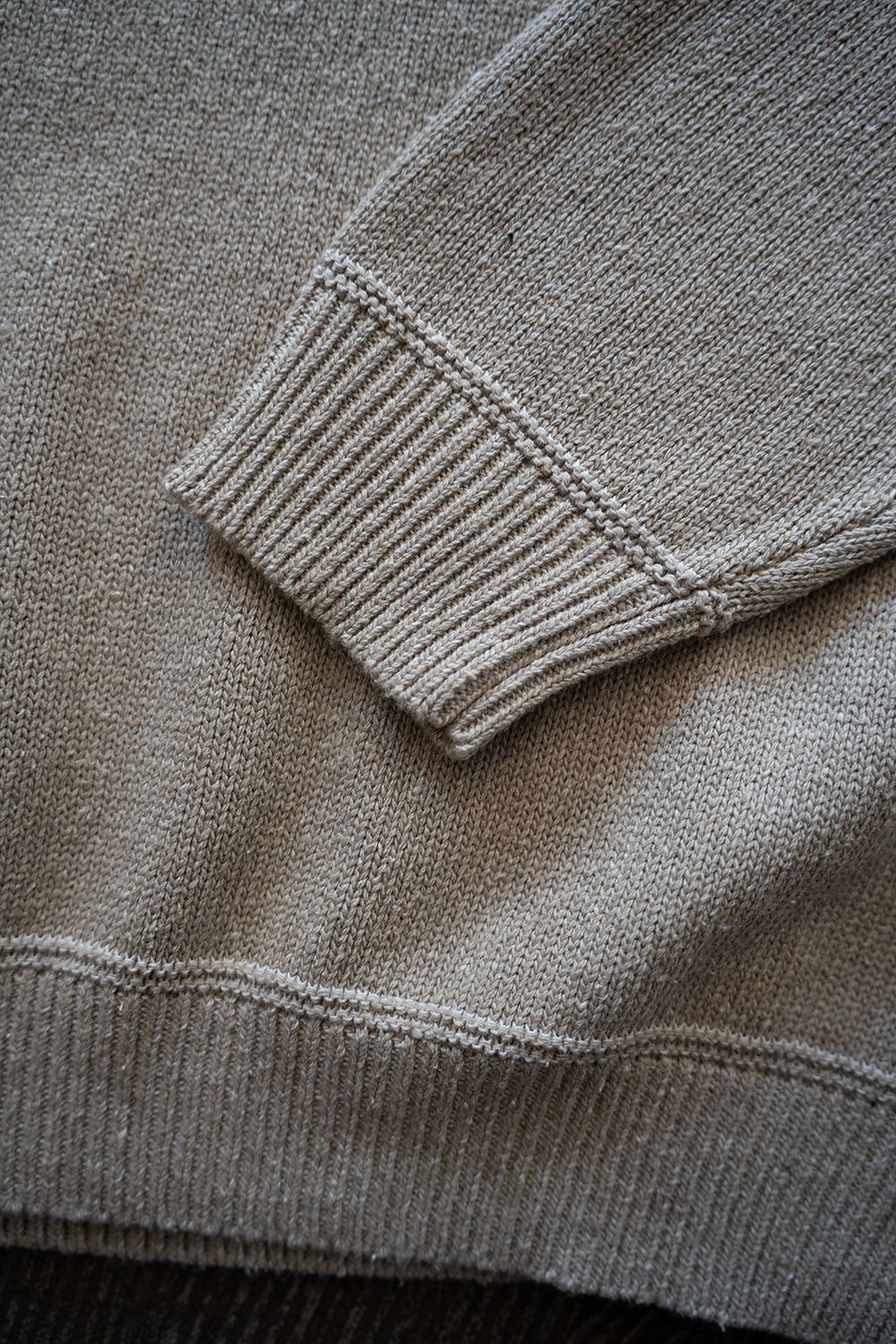 【ラスト1点】【25AW】シルク×コットンクルーネックニット(SAND BEIGE)