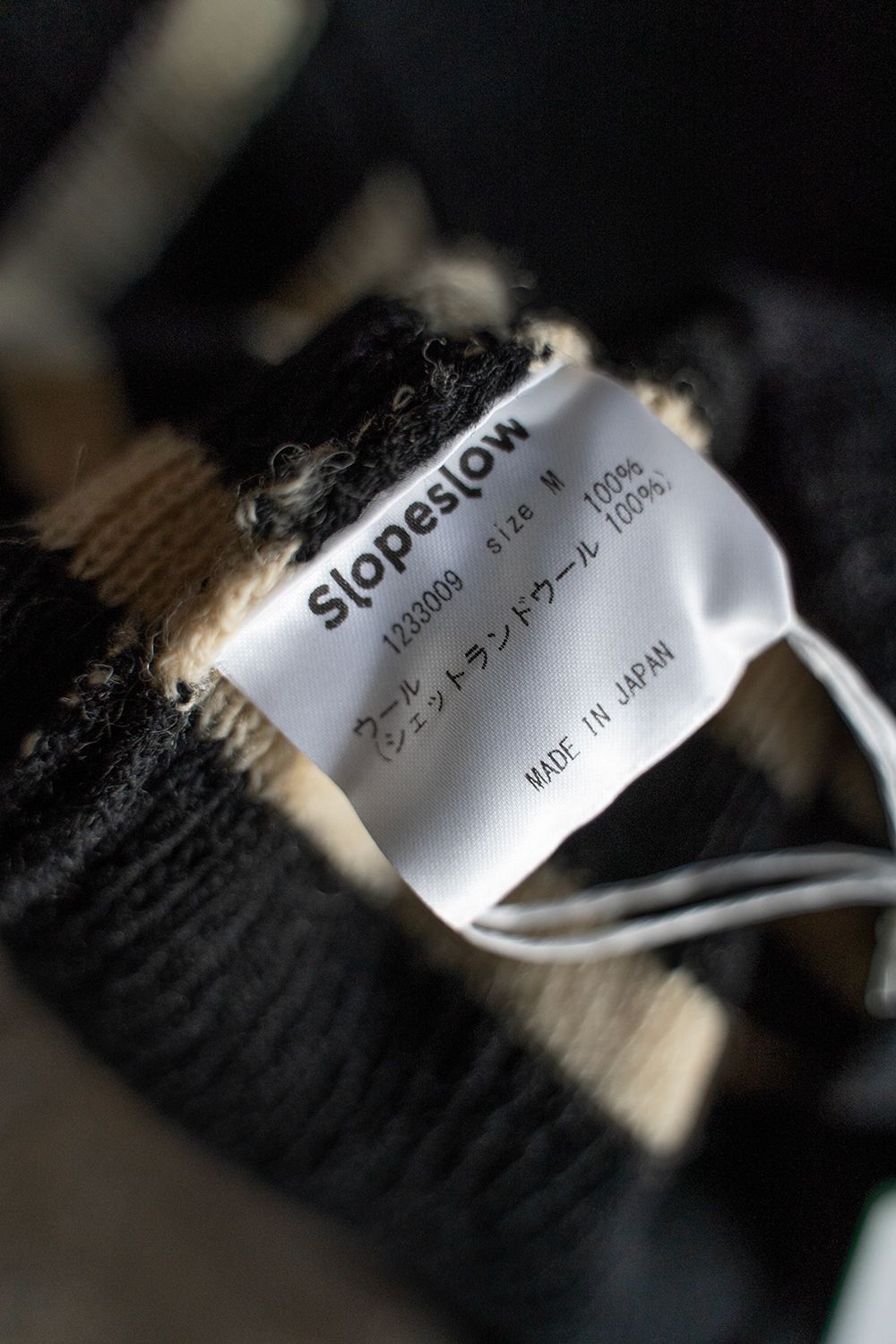 【ラスト1点】Hard twisted Shetlandwool GOB sweater(BLACK×WHITE)