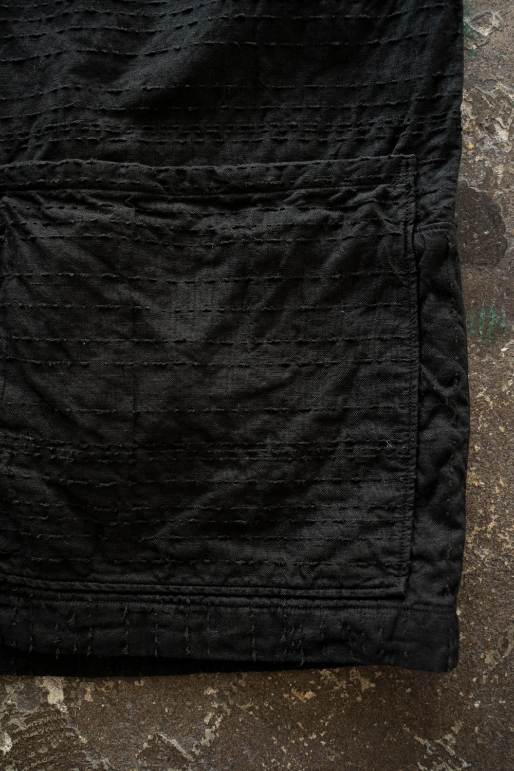 薄手刺し子織ジャケット(黒)