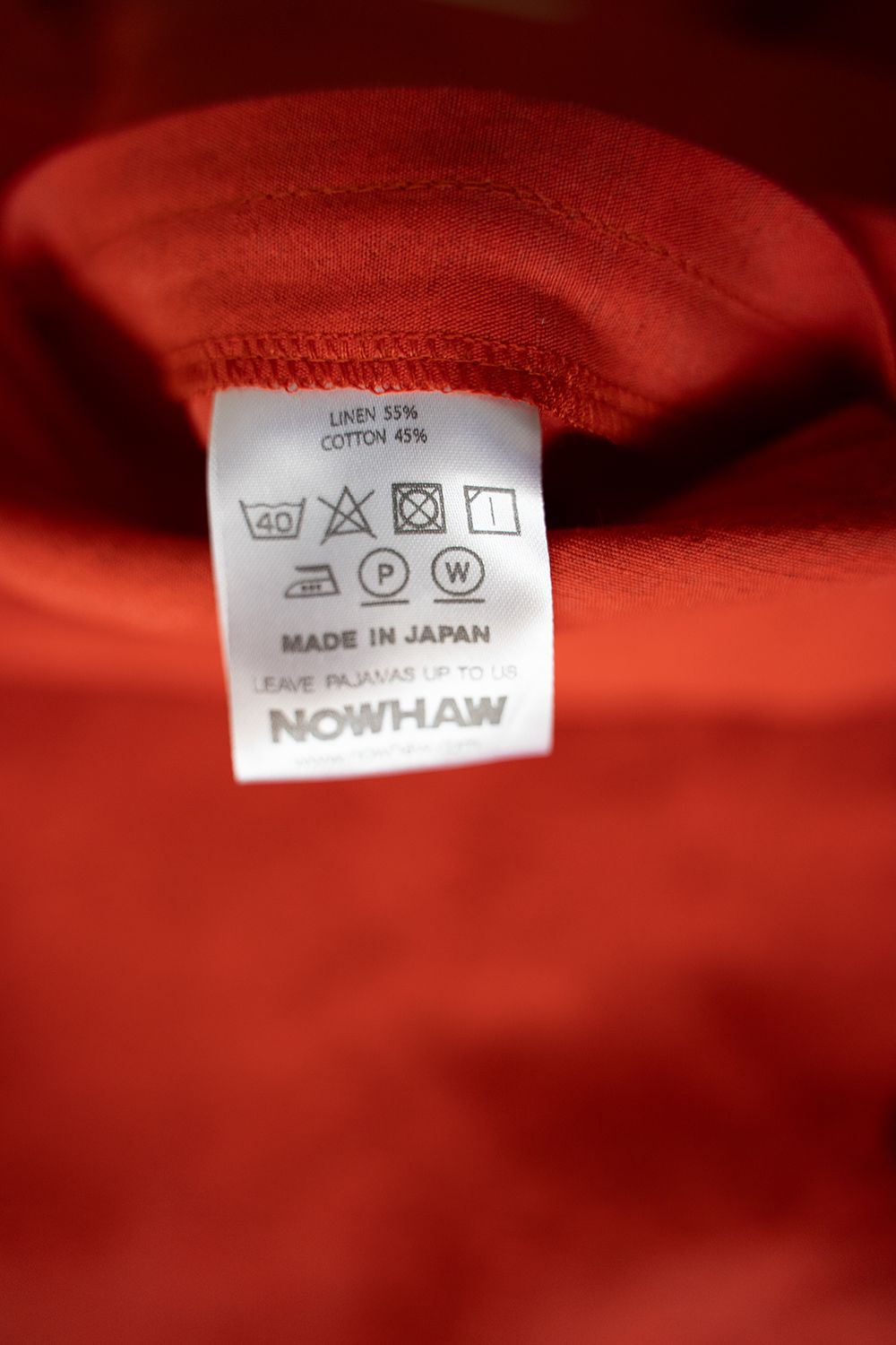 【25SS】"week s/s"pajama【セットアップ】(washed cotton linen ORANGE RED)