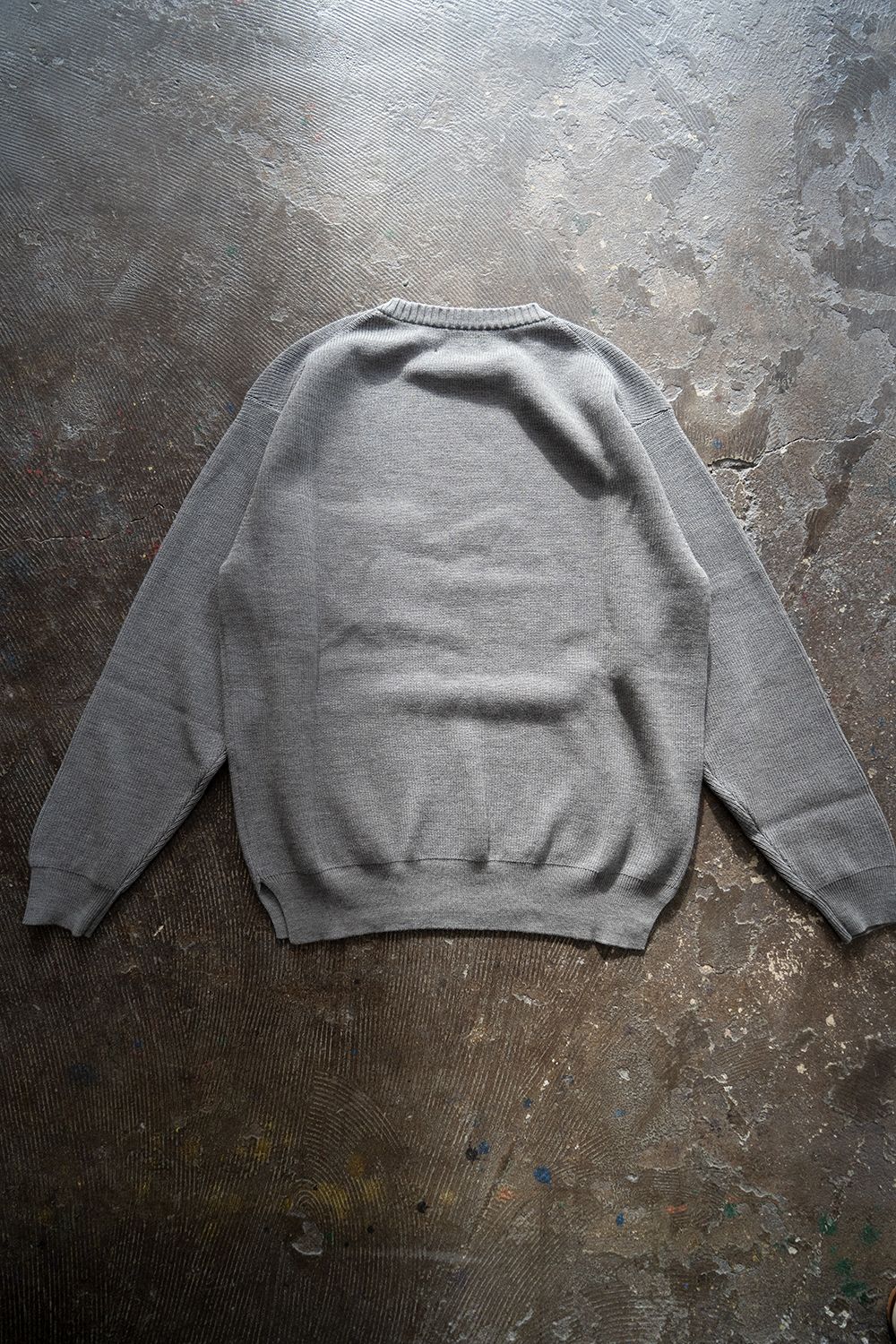 【ラスト1点】コットン×ウール畔編みニット(GRAY)