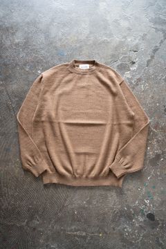 【ラスト1点】【22AW】アルパカ×ラミークルーネックニット(BROWN)