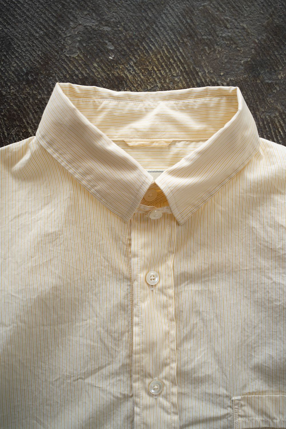 【ラスト1点】【24SS】Fine Cotton Tab Collar Shirt/ ファインコットンタブカラーシャツ(YELLOW)