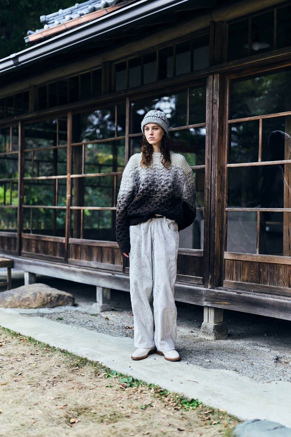 undyed yak/New Zealand wool ombre sweater(NATURAL)