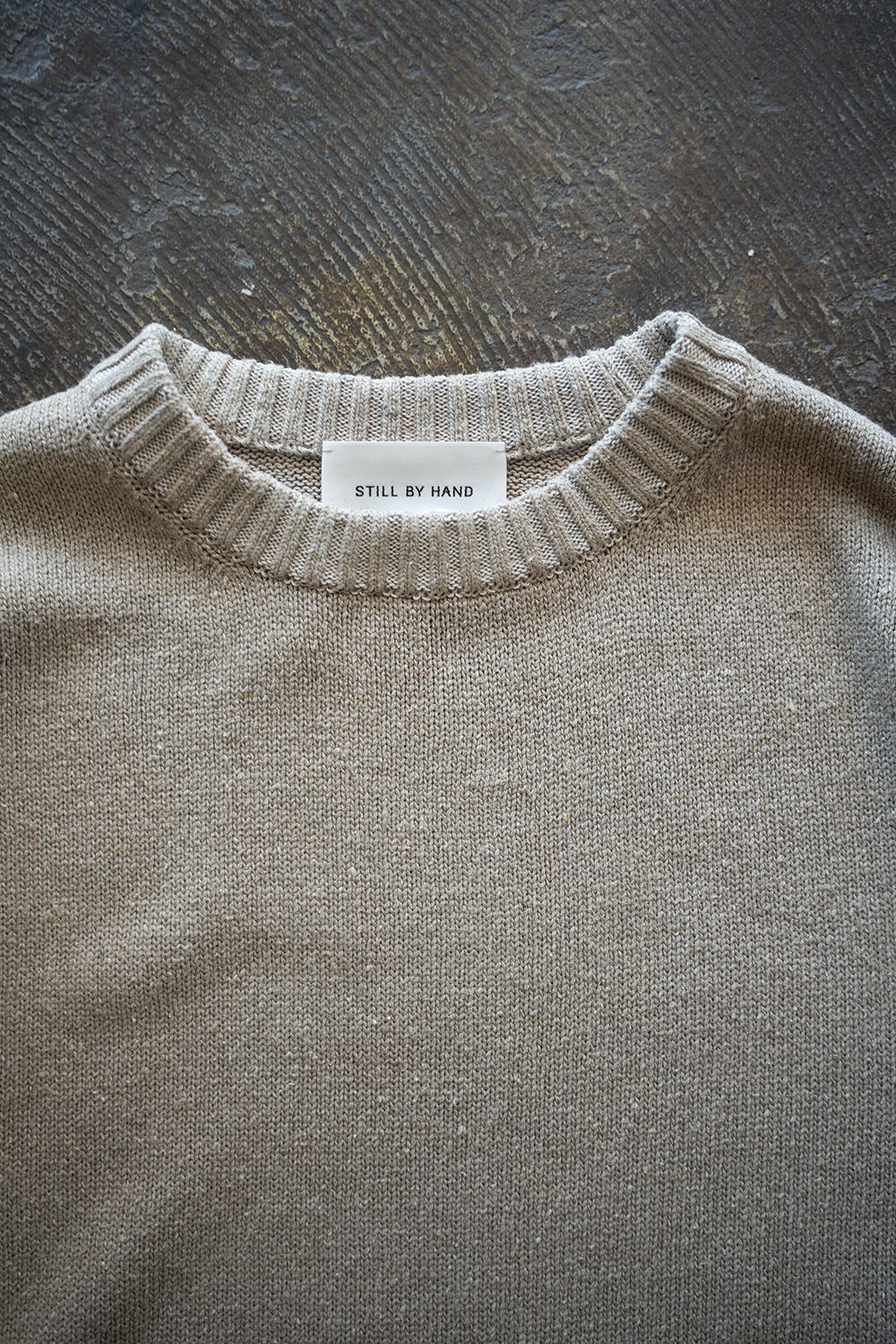 【ラスト1点】【25AW】シルク×コットンクルーネックニット(SAND BEIGE)