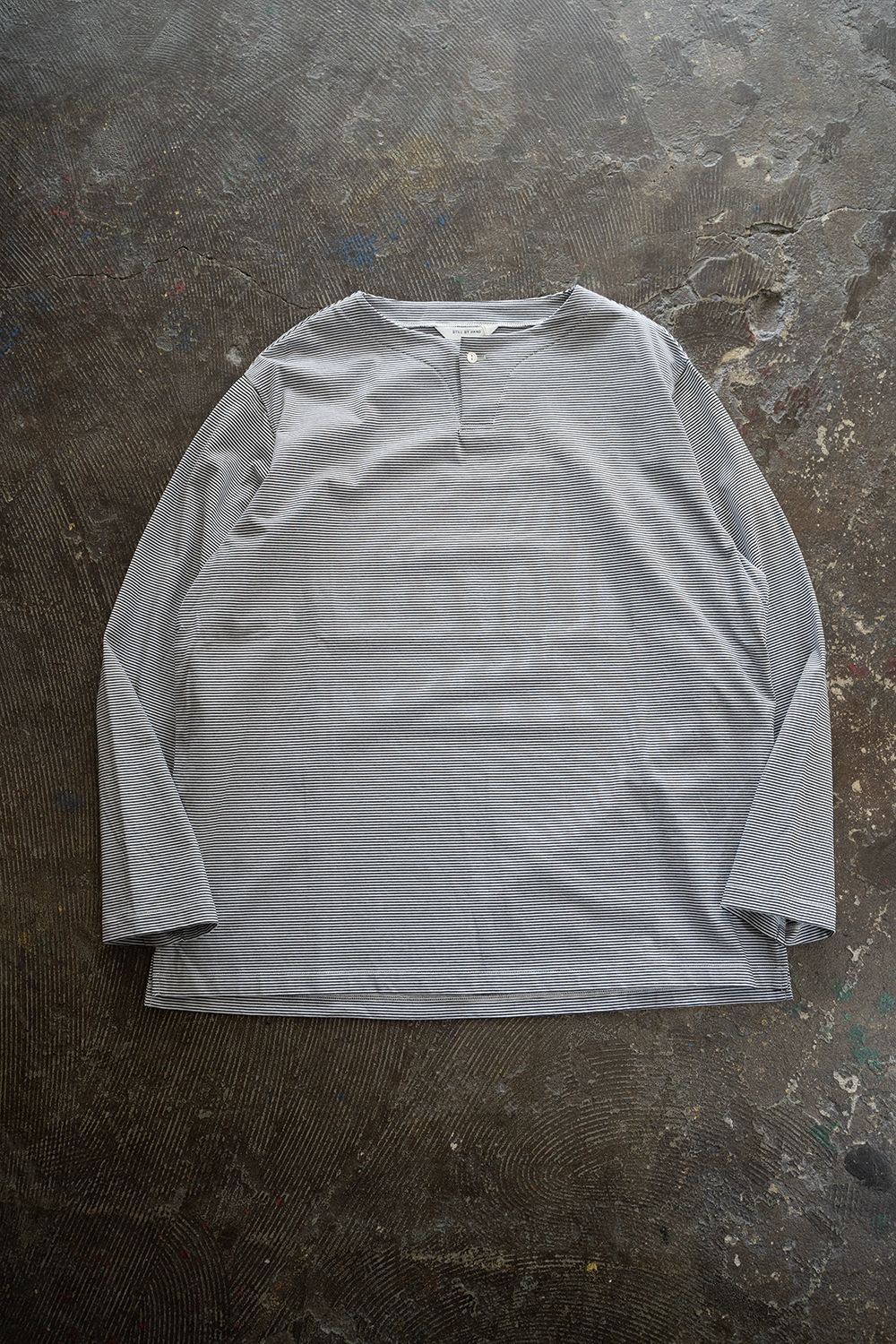 【ラスト1点】【23SS】ヘンリーネックボーダーカットソー(WHITE×BLACK)