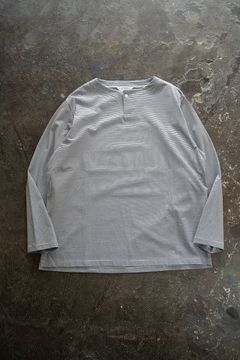 【ラスト1点】【23SS】ヘンリーネックボーダーカットソー(WHITE×BLACK)