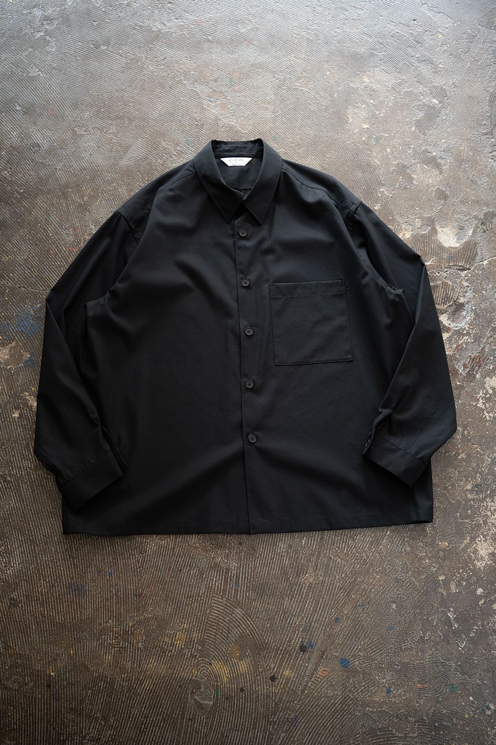 【26AW】コットンギャバジンオーバーシャツ(INK BLACK)