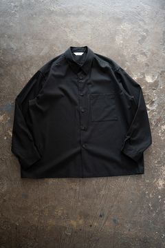 【26AW】コットンギャバジンオーバーシャツ(INK BLACK)