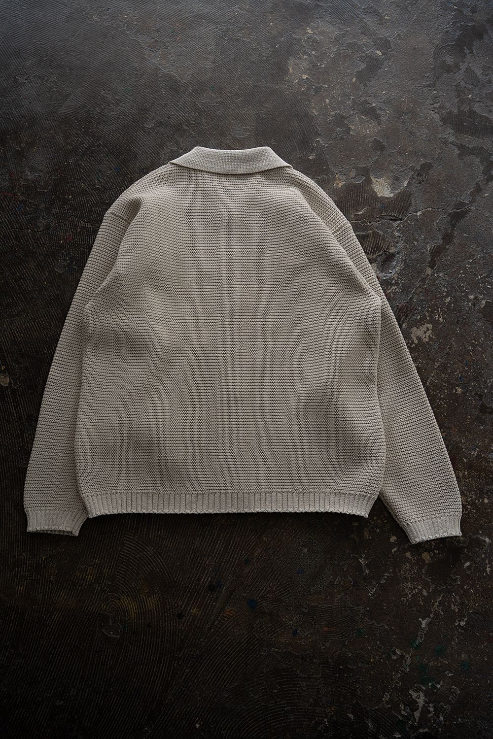 【26SS】和紙混7Gニットブルゾン(TAUPE)