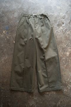 【ラスト1点】【24AW】1-Tack Baggy Trousers/1タックバギートラウザーズ(OLIVE)